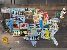 Extra Large Authentic USA License Plate Map   picture