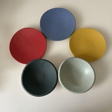 Shigaraki Ware Set of 5 Small Plates and Bowls Unused Handmade Pottery used picture