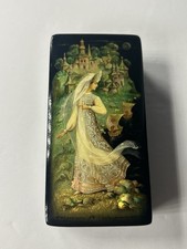 Vintage 1984 Fedoskino Russian Lacquer Box Hand Painted Signed Zhuravleva USSR picture