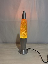 Vintage 90s Yellow Glitter Lava Lamp Model KL-209 Crystal Lamp 18.5 picture