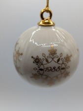 Vtg Lenox China 1988 Annual Christmas Ornament Snowflake Ball 24K Gold w/ Box 3