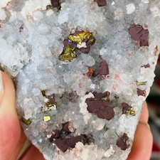 319g Rare Natural Rare Red Quartz Crystal Cluster And Pyrite Mineral Specimen picture
