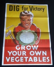 1943 WW2 USA AMERICA WOMEN LADY GIRL VEGETABLE VICTORY WAR PROPAGANDA POSTER picture