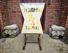 RARE EARLY PRESCRIPTION RX DELIVERY DRUG STORE SIGN ORIGINAL PHARMACY DRUG STOR picture