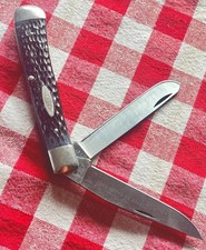 Rare 1970’s Case XX USA # 6254 SSP Razor Edge Trapper 2 Blade Pocket Knife picture