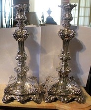 Pair of  Stunning Antique Judaica Russian Candlesticks 84 silver prior to 1896, picture