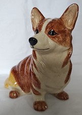 Hand-Painted Corgi Ceramic Coin Bank, 7.5