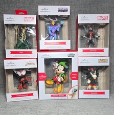 Hallmark Ornaments Lot of 6 Marvel Sonic Skeletor Mickey Mouse Loki picture