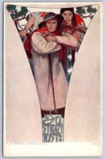 DS1/ Alphonse Mucha Artist Signed Art Nouveau Postcard c1910 Ostrazitost 21 picture