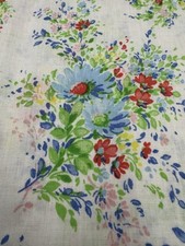 Vtg 1970’s Pacific Blue Red Daisy Floral 2 Std Size Pillowcases Country Melody? picture