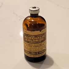 Vintage Antique Parke, Davis & Co. Adrenalin Chloride Glass Medicine Vial  picture