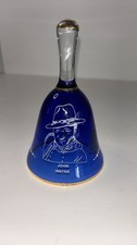 Vintage John Wayne Cobalt Blue Glass Bell Made in Italy picture