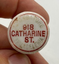 1890s A. PESCATORE BREWING CO Porcelain Bottle Stopper PHILADELPHIA PA picture