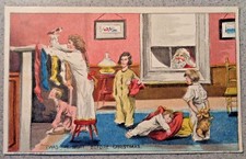 Vintage 1908 TWAS THE NIGHT BEFORE CHRISTMAS POSTCARD Santa Claus Children art picture