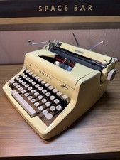 Royal Quiet Delue Typewriter RARE “Sunbeam Yellow”Professionally Serviced 1955 picture