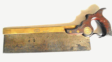 Rare Antique Moulson Brothers Brass Bkd Tenon Saw w/Flat Medallion & Split Nuts picture