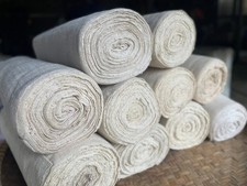 Handwoven Natural Cotton Fabric – Yellow Vine Dyed or Undyed – 10-Meter Roll picture