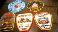 NEW YORK  FDNY  SET OF 5 FIRE PATCHES -ALL VINTAGE - ALLNEW picture