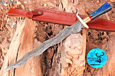 CUSTOM MADE HAND FORGED DAMASCUS STEEL KRIS BLADE HAMBERGE SWORD 1704 picture