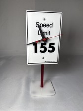 Vintage 1988 Ferrari Novelty Clock Speed Limit 155 Reserved Parking Sign TESTED picture