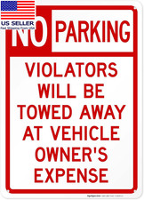 No Parking Violator Will Be Towed Away at Vehicle Sign, picture