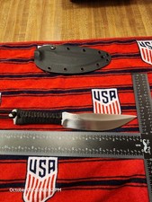American Kami Dj Urbanovski Early custon hand-ground knife w/ sheath 1095 steel picture