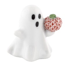 HEREND,  GHOST WITH PUMPKIN, RUST FISHNET #VH-16477,  BRAND NEW, MINT & BOX picture
