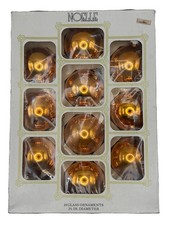 VTG Noelle Glass Christmas Ornaments 10 Boxed 2.25 In Tree Baubles Mid Century picture