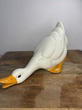 Ceramic Duck Goose Figurine 10” Grandma Core vintage large picture