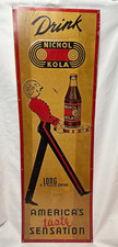 1936 Nichol Kola Tin Sign 5¢ Advertising Drink America's Taste Sensation A-129 picture