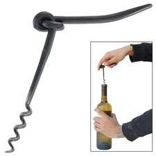 Hand Forged Blackened Knot Medieval Wine Key Corkscrew Antiqued Rustic Finish picture