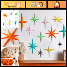 Blulu 12 Pcs Mid Century Modern Decoration Mcm Retro 3D Starburst Art Wall Sculp picture