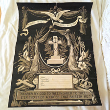 1901 Antique Blank Memorial Print Nearer My God Thee Funeral Mourning Ephemera picture