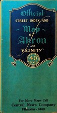 Official Street Index & Map of Akron and Vicinity Ohio Vintage Mountcastle picture