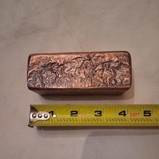 Handpoured Copper Bar 1100g, Unique Copper  Bullion Ingot.  picture