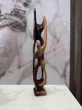 Hand Carved Biomorphic Abstraction Polished Wooden Sculpture Nice picture