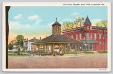 Old Slave Market Louisville GA Linen Postcard Built 1758 Historic picture