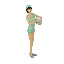 Fancy That Graceful Brunette Retro Bathing Beauty Figurine – Sage Green picture