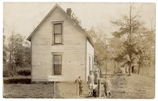 1910s Family Home w/ Diphtheria Quarantine Sign RPPC Photo picture