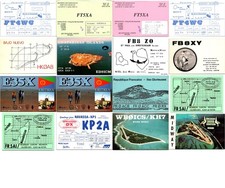16 Trophy DX QSL Cards Crozet Kerguelen Navassa Minami Torishima Rare Lot picture