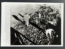 1969 NASA AP Wire Photo Apollo 11 Edwin Buzz Aldrin Salutes US Flag Press Photo picture