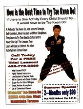 Richards' Tae Kwon Do - Summer Special 2002 Postcard picture