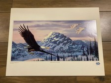🛩️ RARE 1987 US AIR FORCE USAF 40TH ANNIVERSARY LITHOGRAPH ALASKAN EAGLES 🛩️ picture