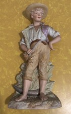 Antique Gebruder Heubach-German Bisque-Young Farmer Figurine Vintage picture