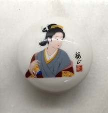 Vintage Japanese Woman Trinket Pot picture