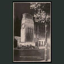 Postcard London The Cenotaph at Night Real Photo Monument RPPC picture