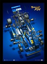 #3/500 Elf Tyrrell-Ford P34 Scheckter Gold Embossed Fine Art Print Poster LE picture