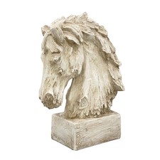 Galt International 18in Horse Head Resin Tabletop Sculpture Beige picture