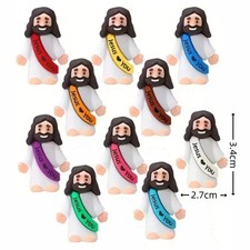 10 Little Jesus Figures, Mini Figurines Lot Bulk Tiny Loves You Figure VBS Bible picture