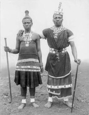 Zulu chief and his wife 1925 Old Photo picture